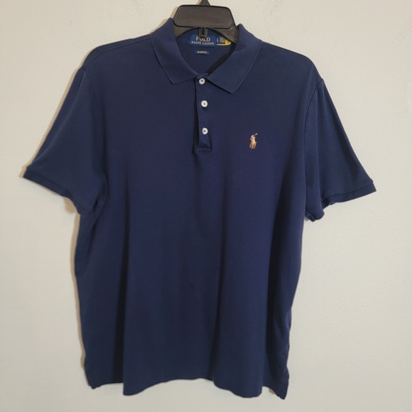 Polo Ralph Lauren Other - Polo‎ Ralph Lauren Blue Collared Polo Shirt Golf Casual Large Classic Flesh Pony